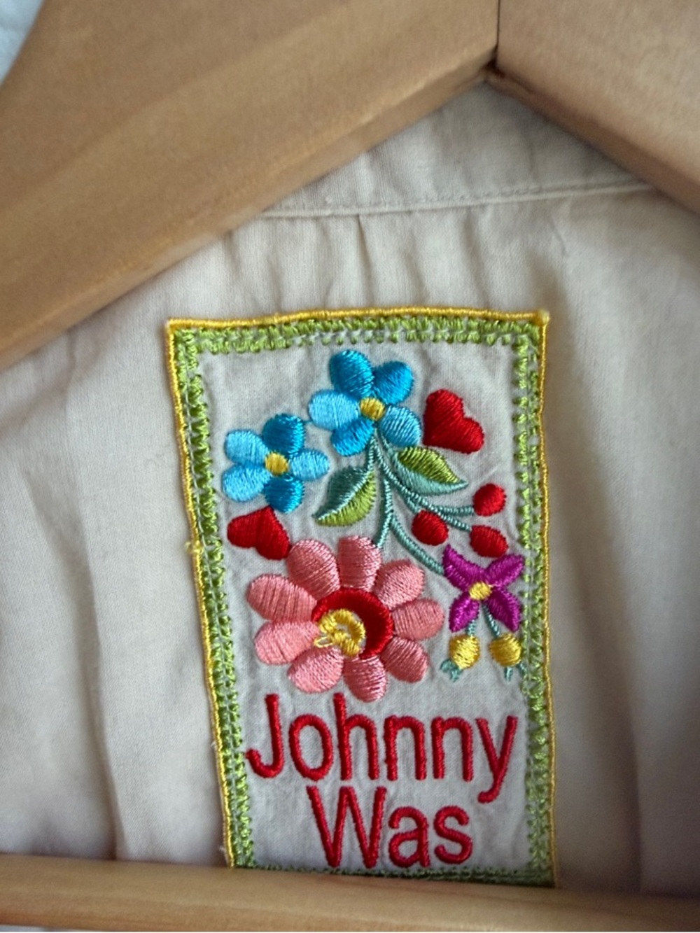 Johnny Was Embroidered Tie-Front Ivory Top - Picture 3 of 5